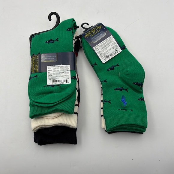 Polo Ralph Lauren Boys Sea Critter Crew Socks 3 Pack Set 2-4T or 9-11 - Picture 2 of 4